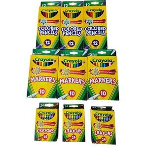 Crayola Back To School Bundle Colored Pencils, Crayons, Fine Tip Markers, Arts